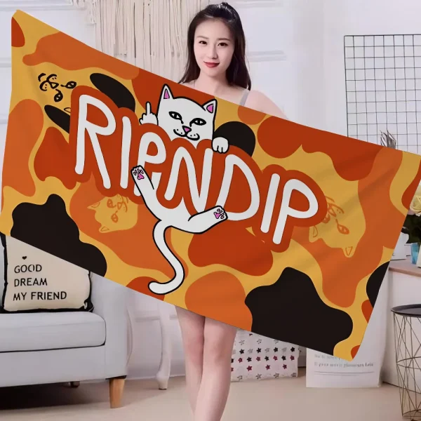 Cat R-Ripndips Microfiber Beach Towel Absorbent Quick Dry Soft Yoga Swimming Resort Mountain Climbing Towel 3