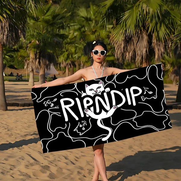 Cat R-Ripndips Microfiber Beach Towel Absorbent Quick Dry Soft Yoga Swimming Resort Mountain Climbing Towel 4