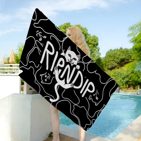 Cat R-Ripndips Microfiber Beach Towel Absorbent Quick Dry Soft Yoga Swimming Resort Mountain Climbing Towel 5