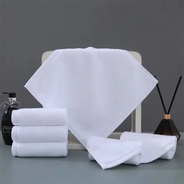 White Soft cotton Fabric Face Towel Hotel Bath Towel Wash Cloths Hand Towels Portable Multifunctional Cleaning Towel 2