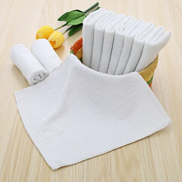 White Soft cotton Fabric Face Towel Hotel Bath Towel Wash Cloths Hand Towels Portable Multifunctional Cleaning Towel 5