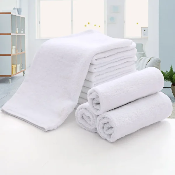 White Soft cotton Fabric Face Towel Hotel Bath Towel Wash Cloths Hand Towels Portable Multifunctional Cleaning Towel 6
