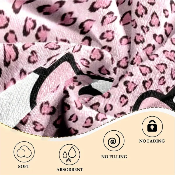Hello Kitty Pink Heart Leopard Print Beach Towel: Fun and Stylish for Your Summer Getaway!, Towels, holiday party decorations 5