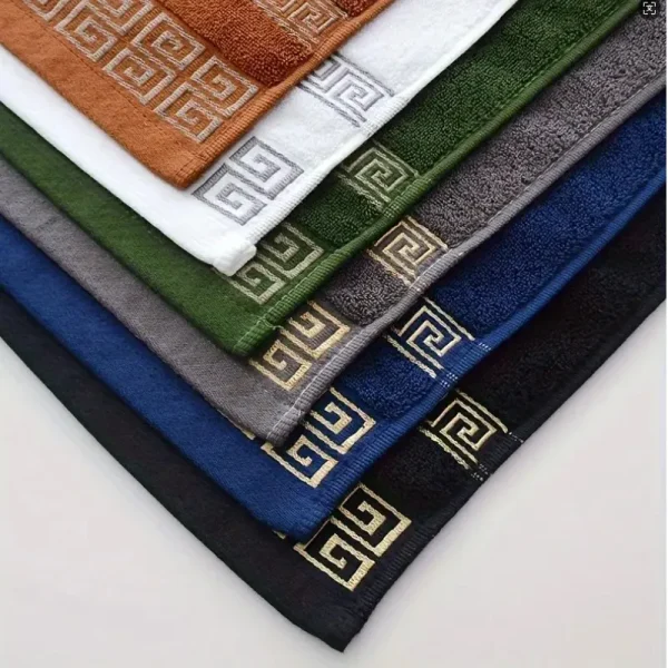 2pcs Set Black Bathroom Towel Sets 100% Cotton Embroidered Bathroom Towel Christmas Gift Sport Towel Sets Home Hotel Use 수건 세트 3