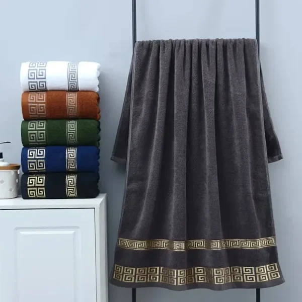 2pcs Set Black Bathroom Towel Sets 100% Cotton Embroidered Bathroom Towel Christmas Gift Sport Towel Sets Home Hotel Use 수건 세트 6