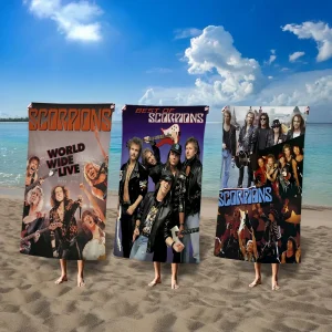 Rock Band Scorpions Microfiber Blanket Quick Drying Beach Towels Oversized Printing Super Absorbent Pool Towel Blanket 1
