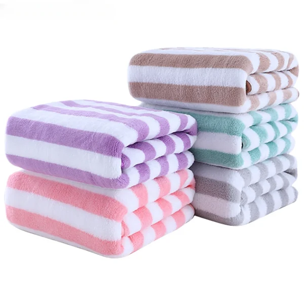 Stripes Absorbent Quick Drying Bath Towel Sets Soft Adults Face Hand Towels Bathroom Microfiber Swim Bath Towels Sets 35x75cm 1