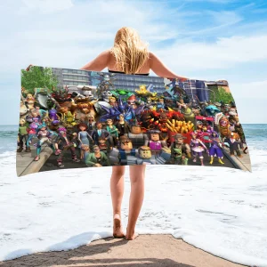 3D GAME R-ROBLOXES Towel Beach Towels Large Spa Bathrobe Girl Bath Bathroom Size Christmas Bathing Adults Robe Anime Home Garden 1