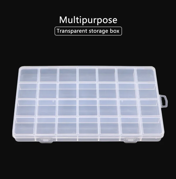 NEW 28 Grid Rectangle Plastic Jewelry Box Compartment Storage Box Case Jewelry Earring Bead Craft Display Container Organizer 2