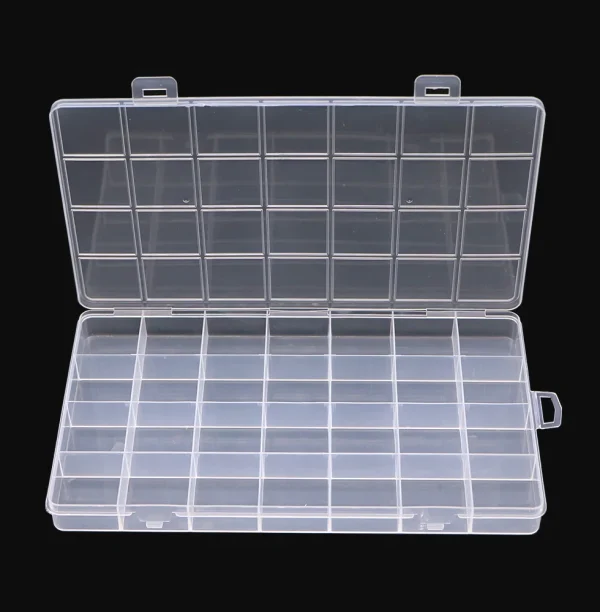 NEW 28 Grid Rectangle Plastic Jewelry Box Compartment Storage Box Case Jewelry Earring Bead Craft Display Container Organizer 5