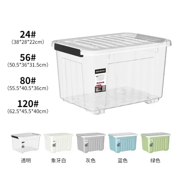 1PC Transparent Storage Box with Lid Collection Container Case Toys Organizers Box Household Snacks Storage Boxs 23*16*12cm 5