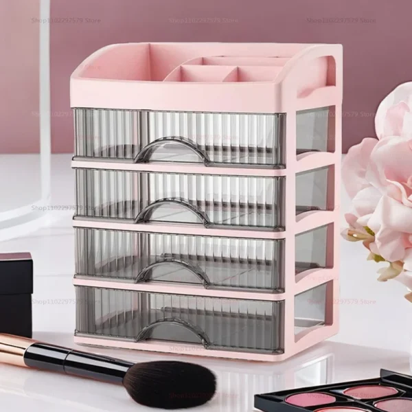 Desktop cosmetic storage box drawer multi-layer storage large capacity jewelry lipstick skin care products storage rack 1