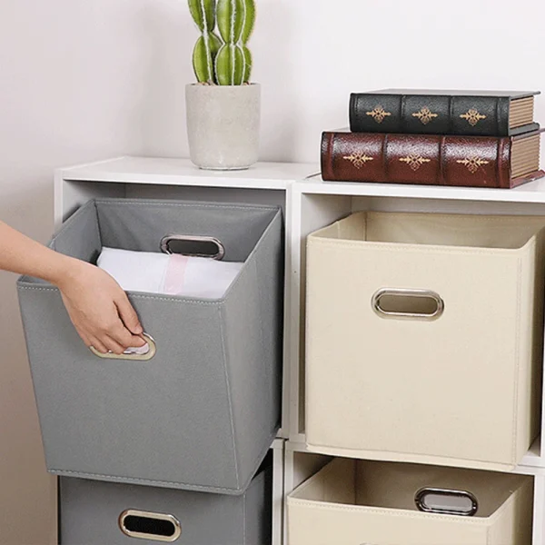 Fabric Cloth Storage Box for Book Clothes Toys Sundries Storage Foldable Closet Drawer Storage Organizer Bins Basket 3