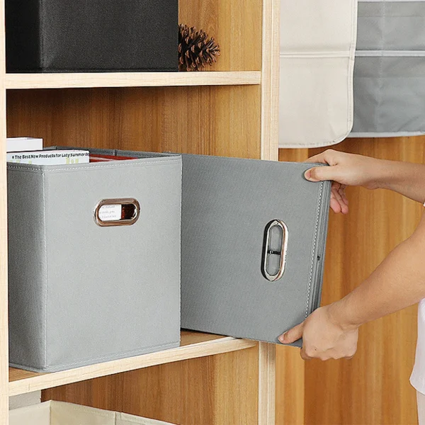 Fabric Cloth Storage Box for Book Clothes Toys Sundries Storage Foldable Closet Drawer Storage Organizer Bins Basket 4