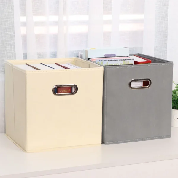 Fabric Cloth Storage Box for Book Clothes Toys Sundries Storage Foldable Closet Drawer Storage Organizer Bins Basket 5