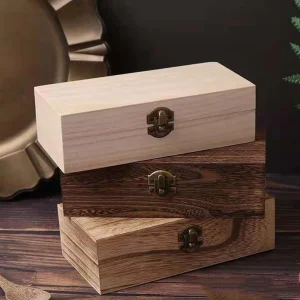 20*10*6 Cm Rectangular Durable Wooden Storage Box Retro Jewelry Box Gift Box Desktop Organizer Clamshell Container 1