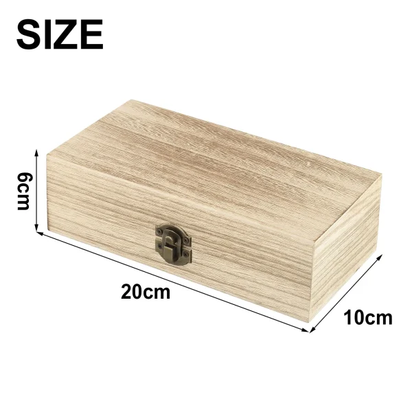 20*10*6 Cm Rectangular Durable Wooden Storage Box Retro Jewelry Box Gift Box Desktop Organizer Clamshell Container 6