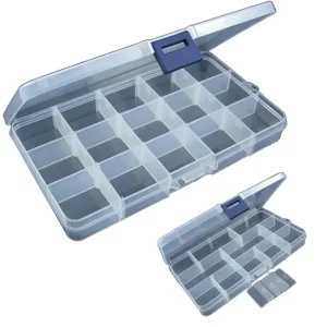 15 Grids Adjustable Plastic Jewelry Beads Pills Nail Tips Storage Box Case Container Organizer Container Home Supplies 1