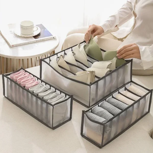 Underwear Drawer Organizer Storage Box Foldable Closet Organizers Drawer Divider Storage Boxes For Underpants Socks Bra 1