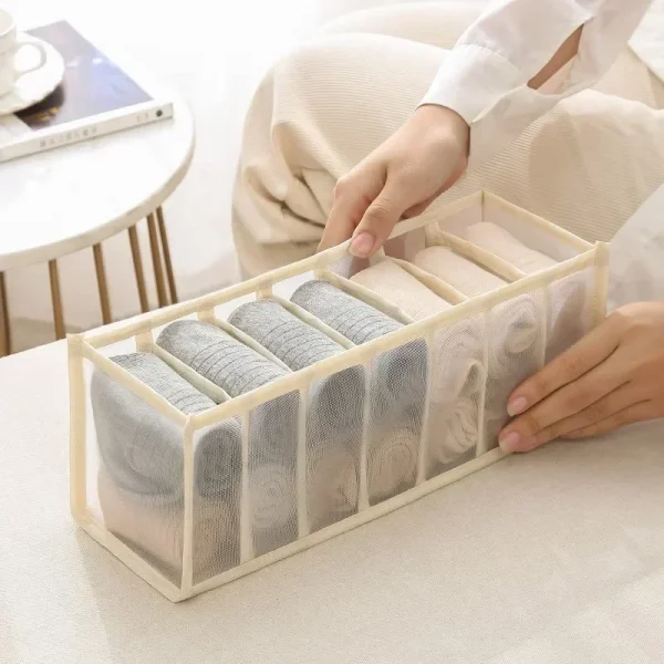 Underwear Drawer Organizer Storage Box Foldable Closet Organizers Drawer Divider Storage Boxes For Underpants Socks Bra 6