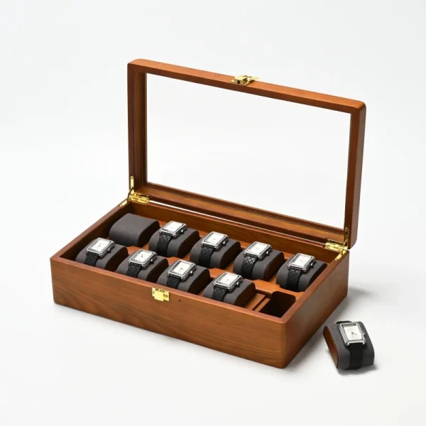 Oirlv 10-Slots Watch Box Jewelry Organizer Case Watch Organizer Large Multifunctional Watch Display Case Watch Storage Box 3
