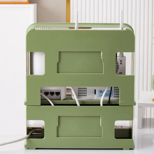 Hanging Wireless Wifi Router Shelf Storage Box Wall ABS Plastic Organizer Box Cable Power Bracket Organizer Box Home Decor Stuff 6