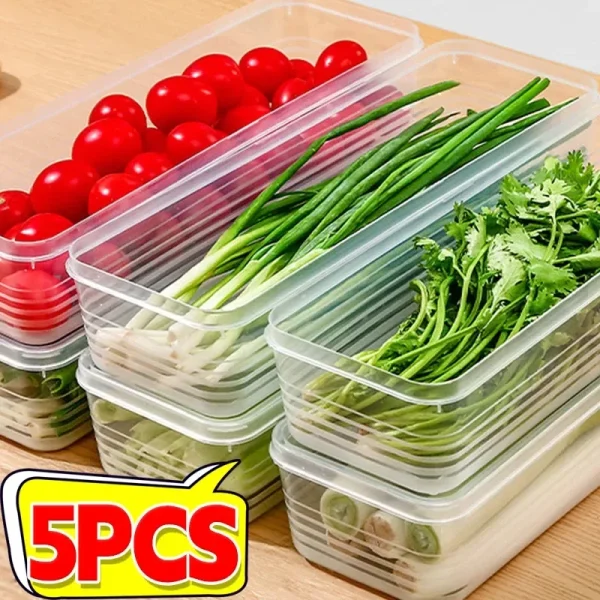 Fresh Box Refrigerator Storage Boxes Scallions Food Container with Lid Cold Crisper Sealed Kitchen Fresh Fruit Fridge Organizer 1
