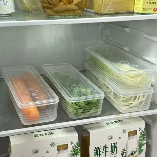 Fresh Box Refrigerator Storage Boxes Scallions Food Container with Lid Cold Crisper Sealed Kitchen Fresh Fruit Fridge Organizer 3