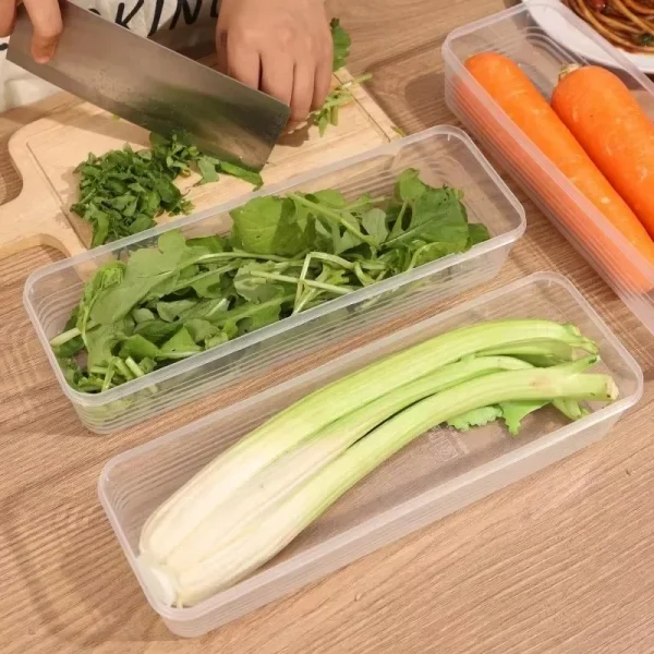 Fresh Box Refrigerator Storage Boxes Scallions Food Container with Lid Cold Crisper Sealed Kitchen Fresh Fruit Fridge Organizer 4