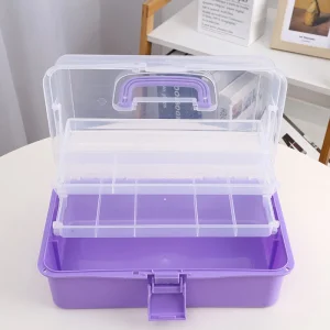 3 Layers Large Capacity Storage Box Foldable Multifunctional Plastic Portable Makeup Hairpin Organizer Nail Art Jewelry Box 1