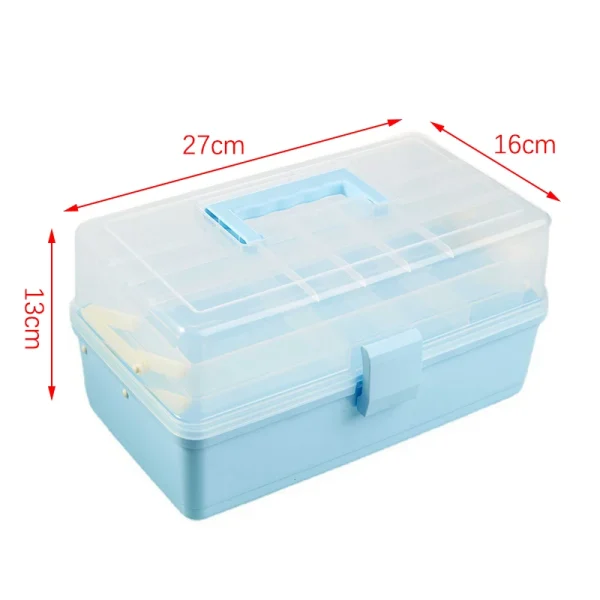 3 Layers Large Capacity Storage Box Foldable Multifunctional Plastic Portable Makeup Hairpin Organizer Nail Art Jewelry Box 6