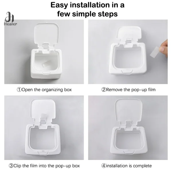 White Storage Box Desktop Organizer Large Capacity Stickers Box Subpackage Holde 6