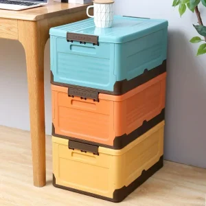 Folding Storage Box Multifunction Foldable Organizer Container Plastic Sundries Storages Supplies Organizer Box with Lid 1 PCS 1