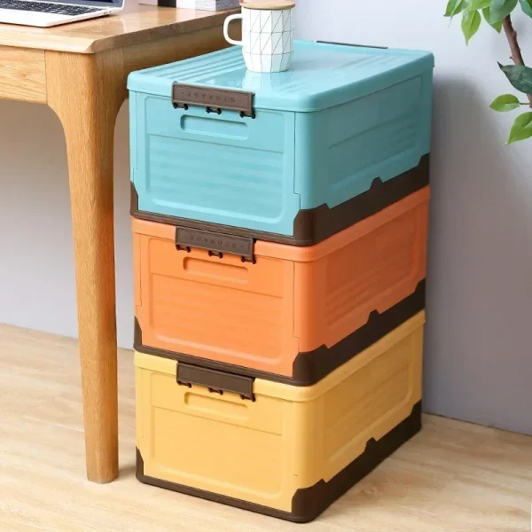 Folding Storage Box Multifunction Foldable Organizer Container Plastic Sundries Storages Supplies Organizer Box with Lid 1 PCS 1