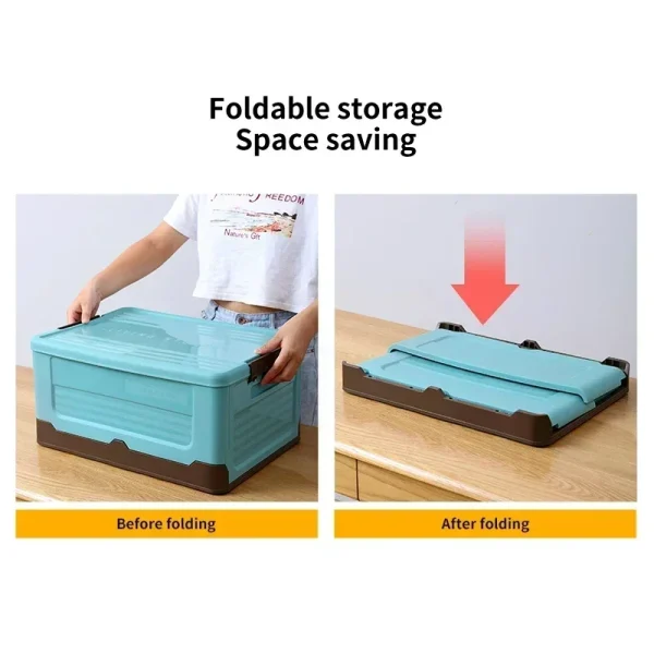 Folding Storage Box Multifunction Foldable Organizer Container Plastic Sundries Storages Supplies Organizer Box with Lid 1 PCS 4