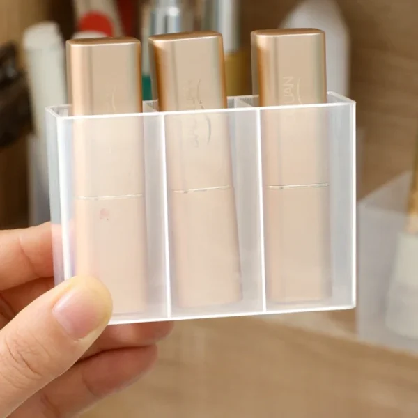 1/2pcs Wall-Mounted Mini Storage Box Transparent Plastic 2/3 Grids Makeup Holders Self-adhesive Sundries Rack Organizer 2