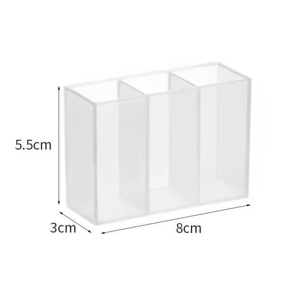 1/2pcs Wall-Mounted Mini Storage Box Transparent Plastic 2/3 Grids Makeup Holders Self-adhesive Sundries Rack Organizer 5