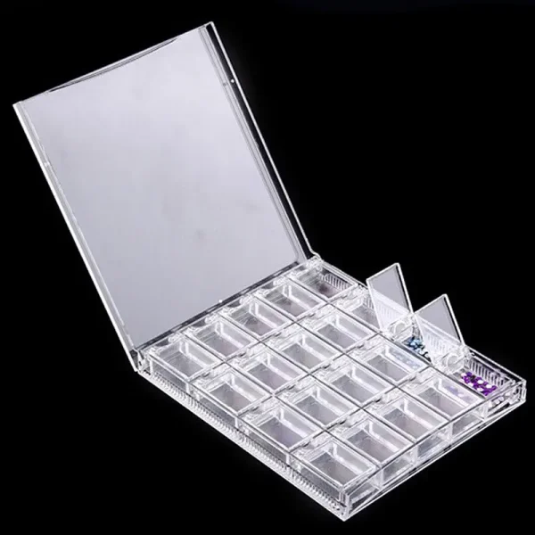 20 Grids Clear Display Case Organizer Holder For Jewelry Nail Rhinestone Beads Box Acrylic Makeup Organizer Nail Art Storage Box 5