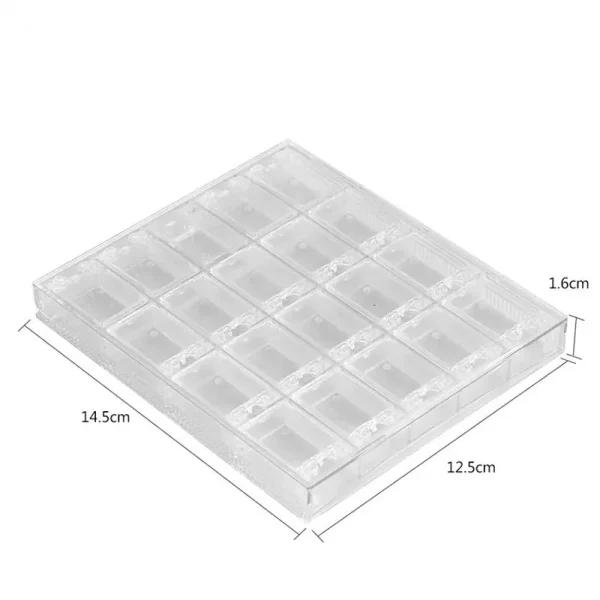 20 Grids Clear Display Case Organizer Holder For Jewelry Nail Rhinestone Beads Box Acrylic Makeup Organizer Nail Art Storage Box 6