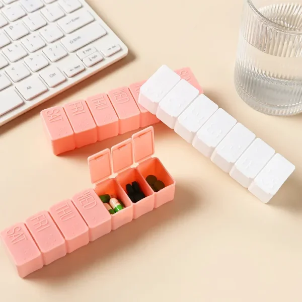1/2pcs Travel Pill Box Holder Weekly Medicine Storage One Week Seven Grids Tablet Dispenser Independent Lattice Pill Case 1