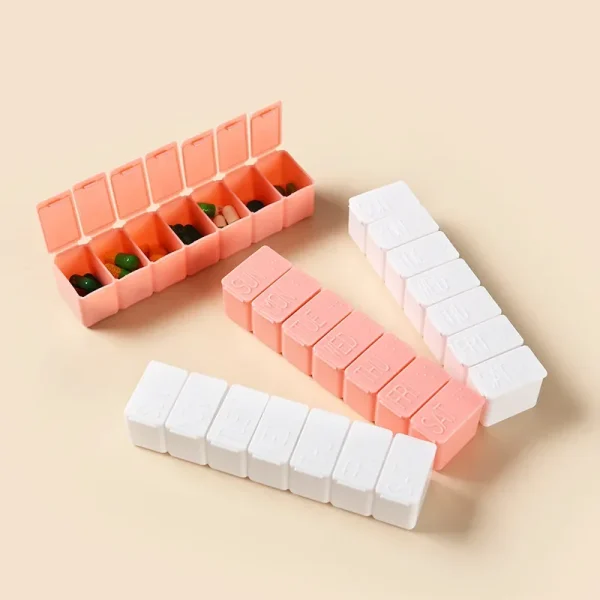1/2pcs Travel Pill Box Holder Weekly Medicine Storage One Week Seven Grids Tablet Dispenser Independent Lattice Pill Case 2