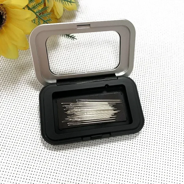 1Pc Magnetic Box Black Rectangle Sewing Needle Holder Case Buttons Pins Needlework Storage Box for Sewing Tool  Accessories 2