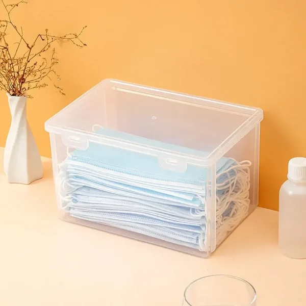 2PCS Transparent Large Capacity Mask Storage Box Household Mask Nose Medicine Storeage Compartment 3