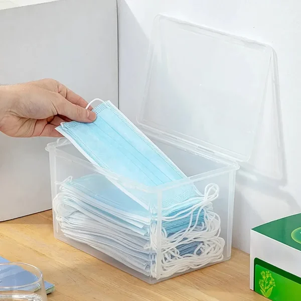 2PCS Transparent Large Capacity Mask Storage Box Household Mask Nose Medicine Storeage Compartment 4