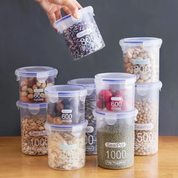 Kitchen Storage Boxs Large-Capacity Food Sealed Jars Moisture-Proof PP Material Home Transparent Storage Organization Container 1