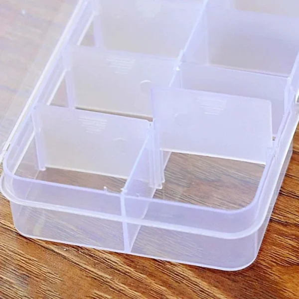 Portable Transparent Storage Box 10/15/24 Grids Plastic Clear Organizer with Cover Box for Jewelry Earrings Screw Nails Parts 6