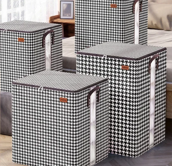 1Pcs Foldable Clothes Organizer Clothes Storage Bags Large Capacity Quilt Moving Box Tote Bag Dustproof Clothing Wardrobe Home 5