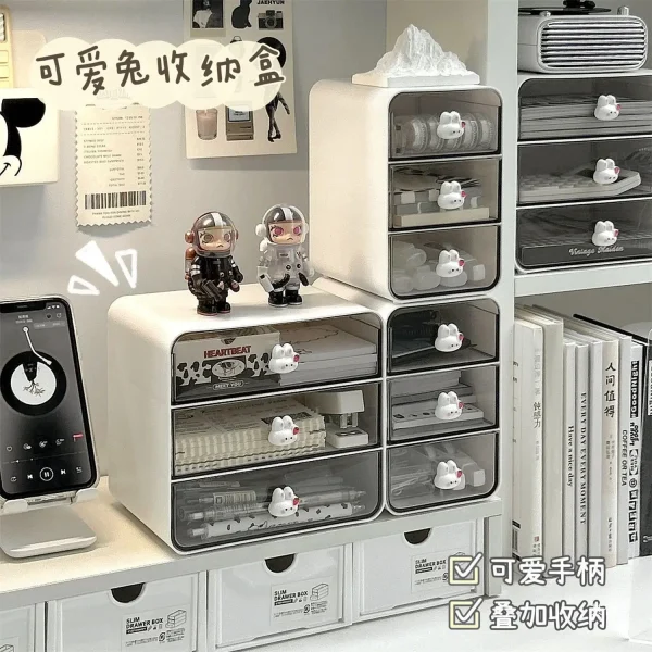 Desktop Drawer Box Desk Pen Holder Hair Accessories Storage Shelf Cosmetic Stationery Storage Box Home School Office Organizer 1