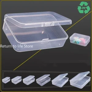 PP Storage Box Mini Transparent Plastic Case Container Square Rectangle Packaging Box for Jewellry Beads Small Items 1