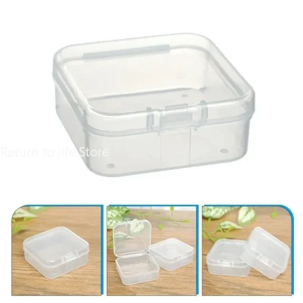 PP Storage Box Mini Transparent Plastic Case Container Square Rectangle Packaging Box for Jewellry Beads Small Items 2